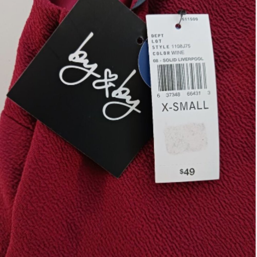 By & By Womens Dress Size XS Sleeveless Wine Color Solid Liverpool Retail $49 - Picture 7 of 8